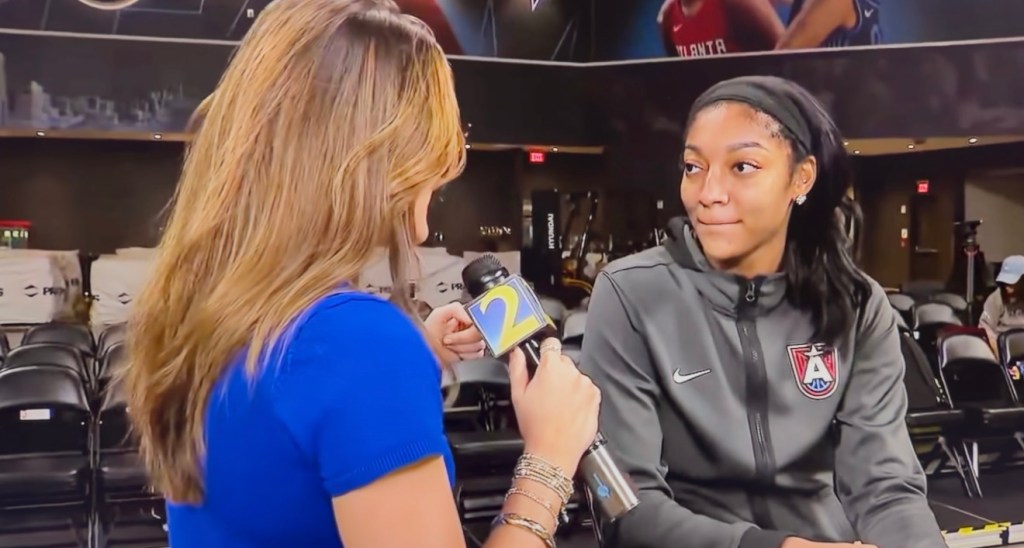 Angel Reese WSB-TV pre-Finals interview with the Atlanta Dream
